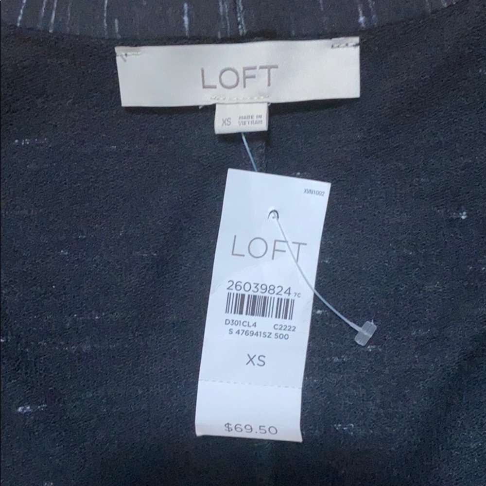 NWT Loft Black Spacedye Open Cardigan Size XS - Picture 4 of 6